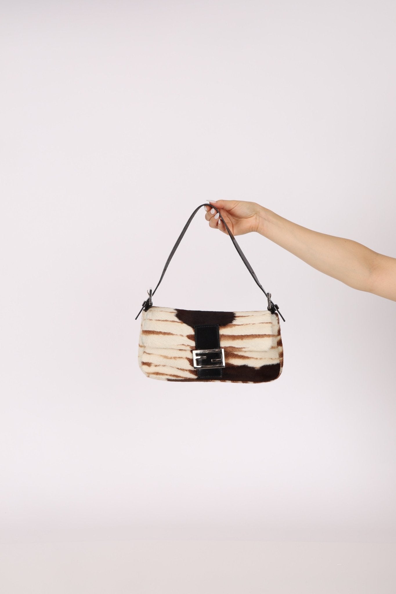 Fendi Animal Print Ponyhair Baguette - FashioNica