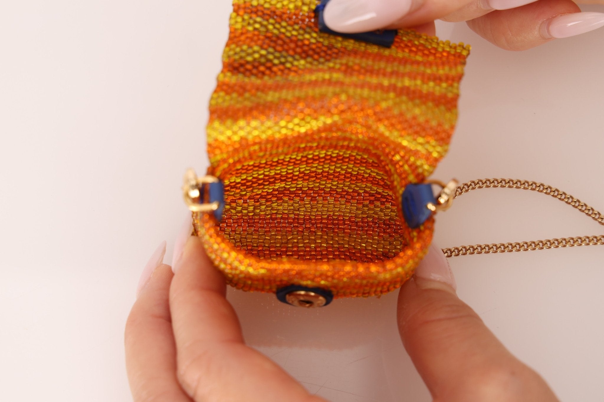 Fendi Beaded Floral Chain Micro Bag - FashioNica