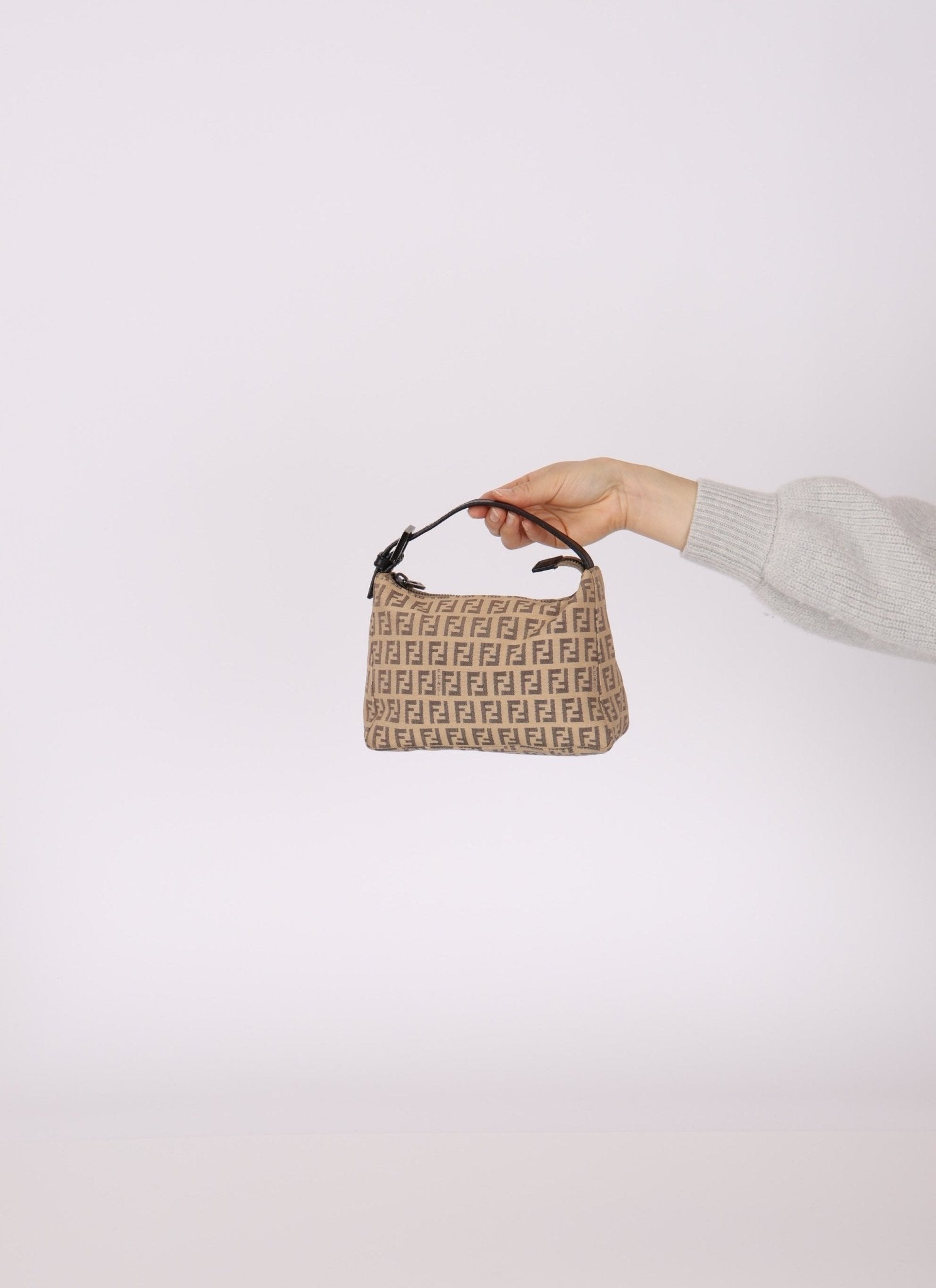 Fendi Beige Zucchino Mini Pochette - FashioNica