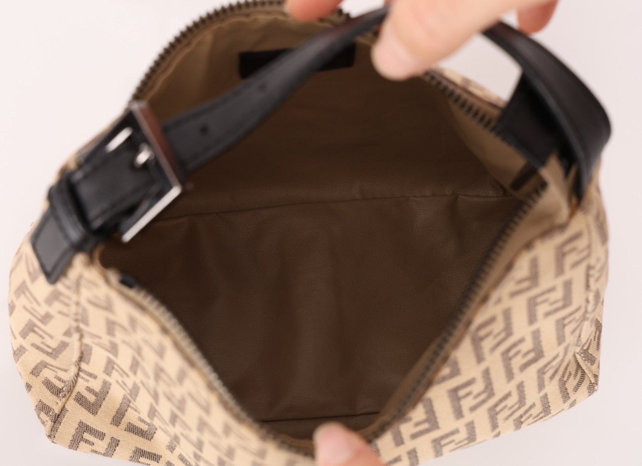 Fendi Beige Zucchino Mini Pochette - FashioNica