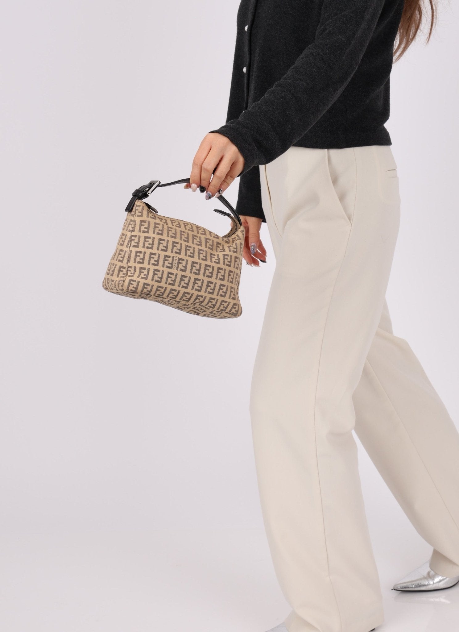 Fendi Beige Zucchino Mini Pochette - FashioNica