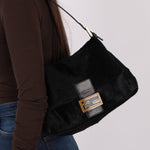 Fendi Black Ponyhair Mama Baguette Bag GHW - FashioNica