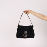 Fendi Black Ponyhair Mama Baguette Bag GHW - FashioNica