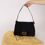 Fendi Black Ponyhair Mama Baguette Bag GHW - FashioNica