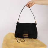 Fendi Black Ponyhair Mama Baguette Bag GHW - FashioNica