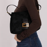 Fendi Black Ponyhair Mama Baguette Bag GHW - FashioNica