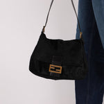 Fendi Black Ponyhair Mama Baguette Bag GHW - FashioNica