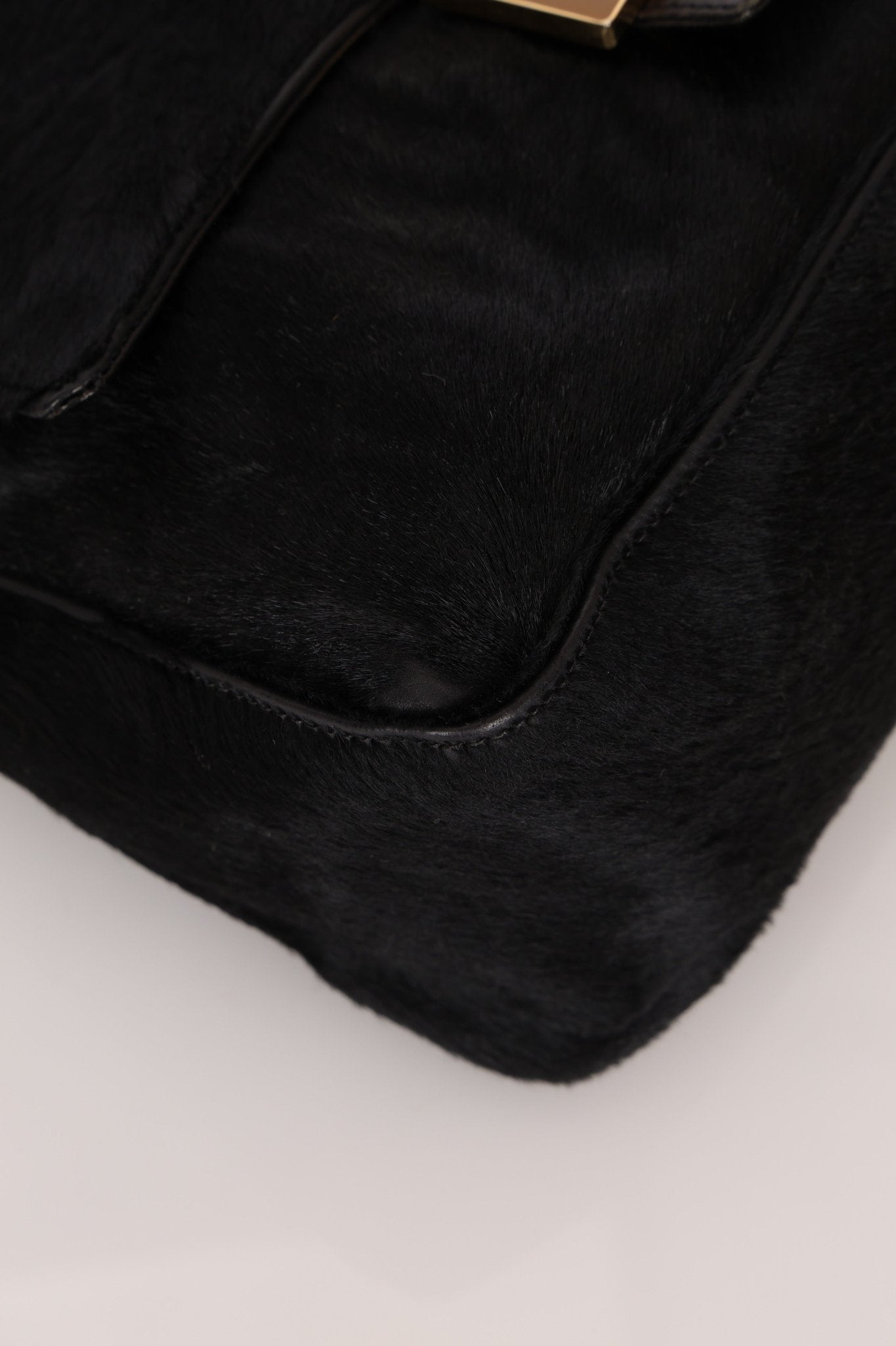 Fendi Black Ponyhair Mama Baguette Bag GHW - FashioNica