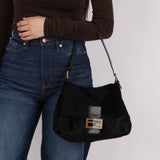 Fendi Black Ponyhair Mama Baguette Bag GHW - FashioNica