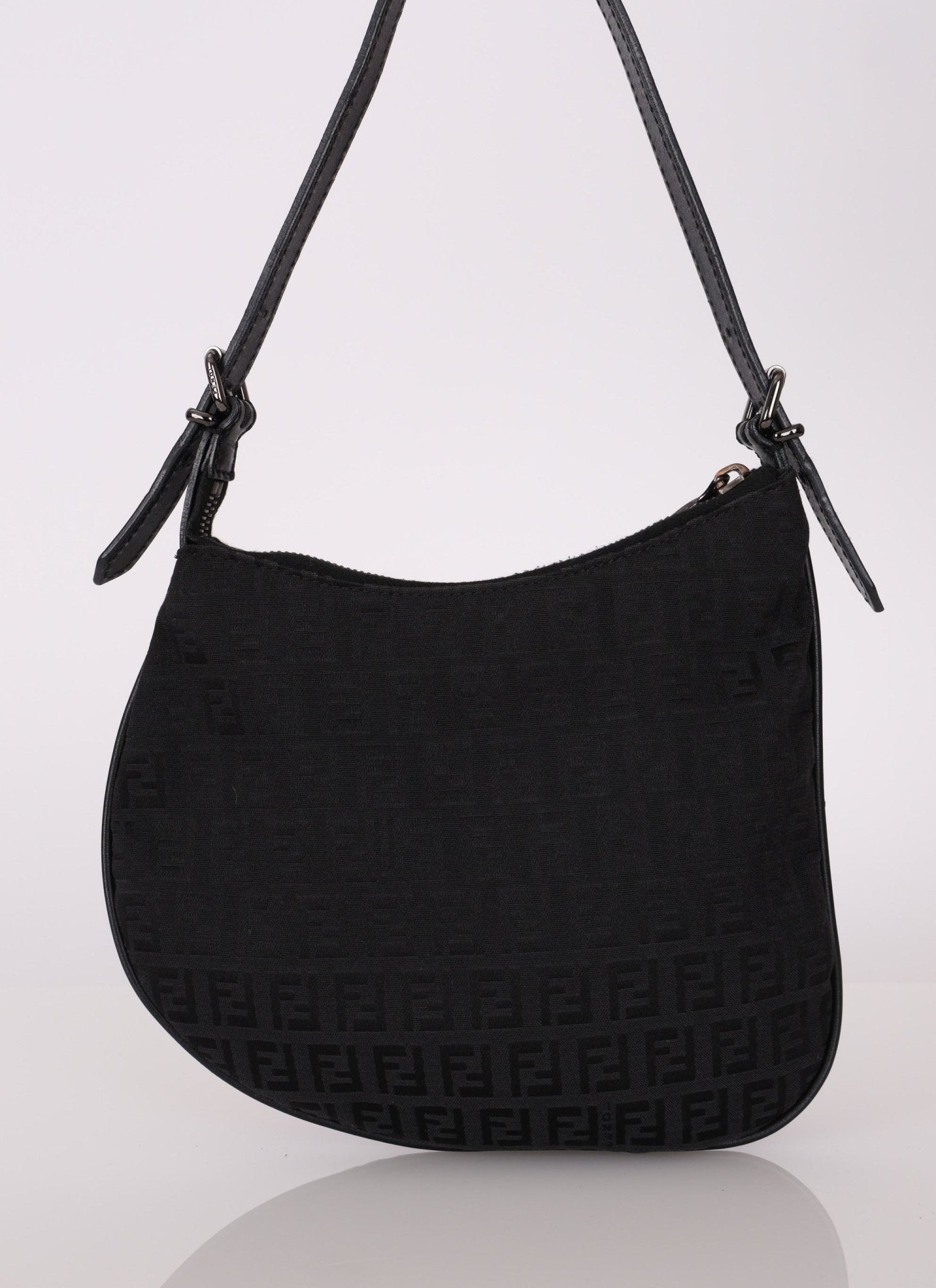 Fendi Black Zucchino Oyster Bag - FashioNica