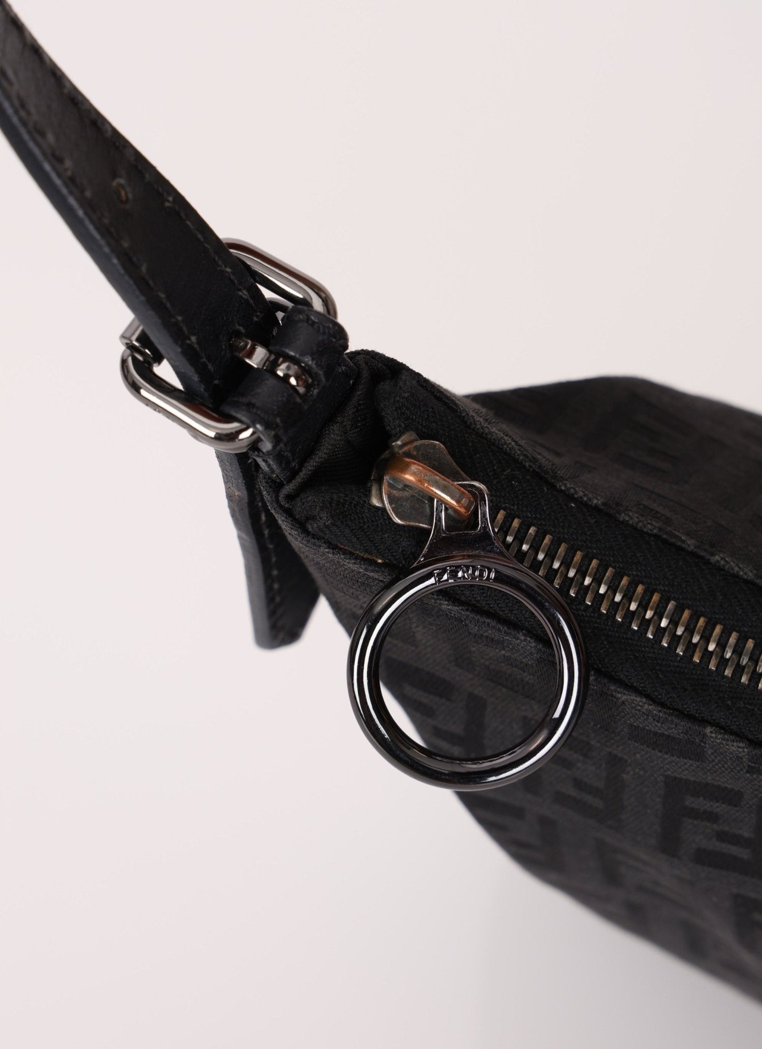 Fendi Black Zucchino Oyster Bag - FashioNica