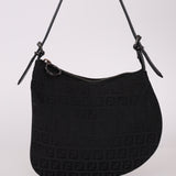 Fendi Black Zucchino Oyster Bag - FashioNica