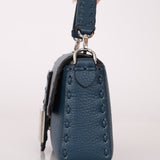 Fendi Blue Cuoio Romano Baguette Bag - FashioNica