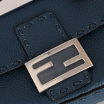 Fendi Blue Cuoio Romano Baguette Bag - FashioNica