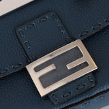 Fendi Blue Cuoio Romano Baguette Bag - FashioNica