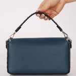 Fendi Blue Cuoio Romano Baguette Bag - FashioNica