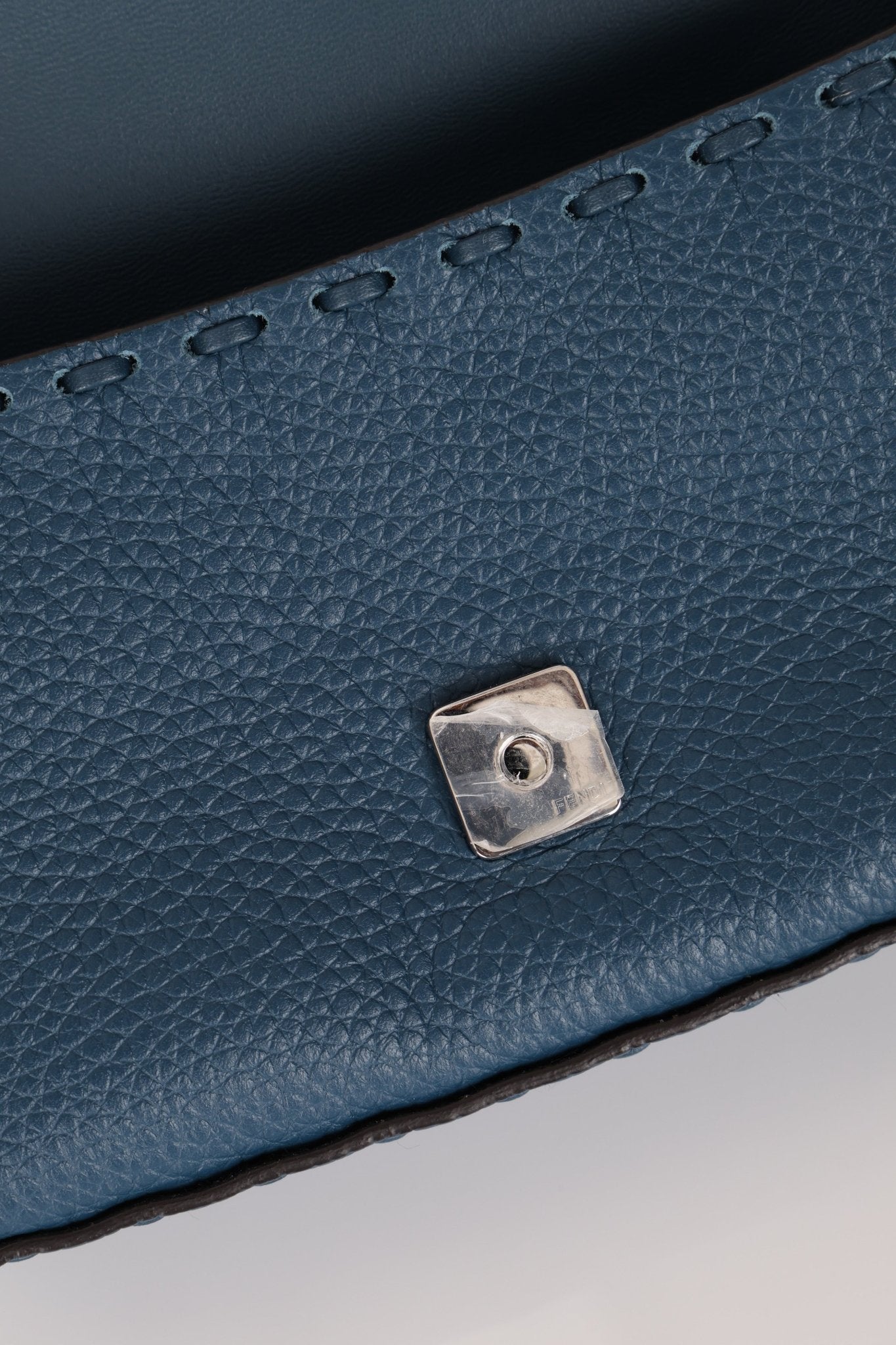 Fendi Blue Cuoio Romano Baguette Bag - FashioNica