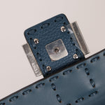 Fendi Blue Cuoio Romano Baguette Bag - FashioNica