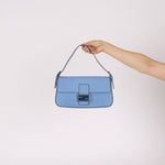 Fendi Blue Curio Leather Baguette - FashioNica