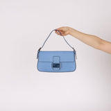 Fendi Blue Curio Leather Baguette - FashioNica