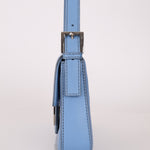 Fendi Blue Curio Leather Baguette - FashioNica