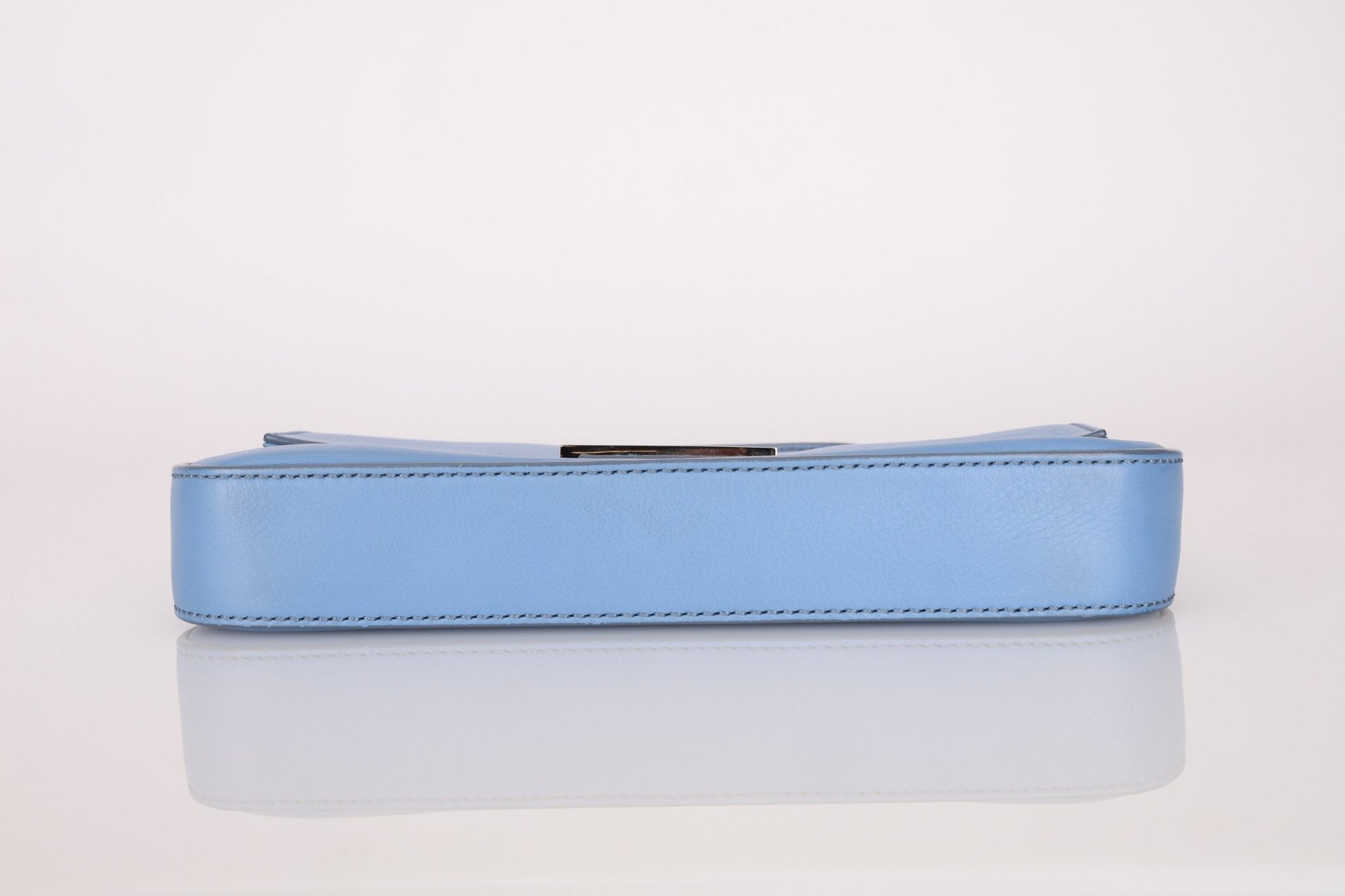Fendi Blue Curio Leather Baguette - FashioNica