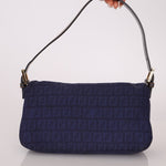 Fendi Blue Zucchino Baguette Shoulder Bag - FashioNica