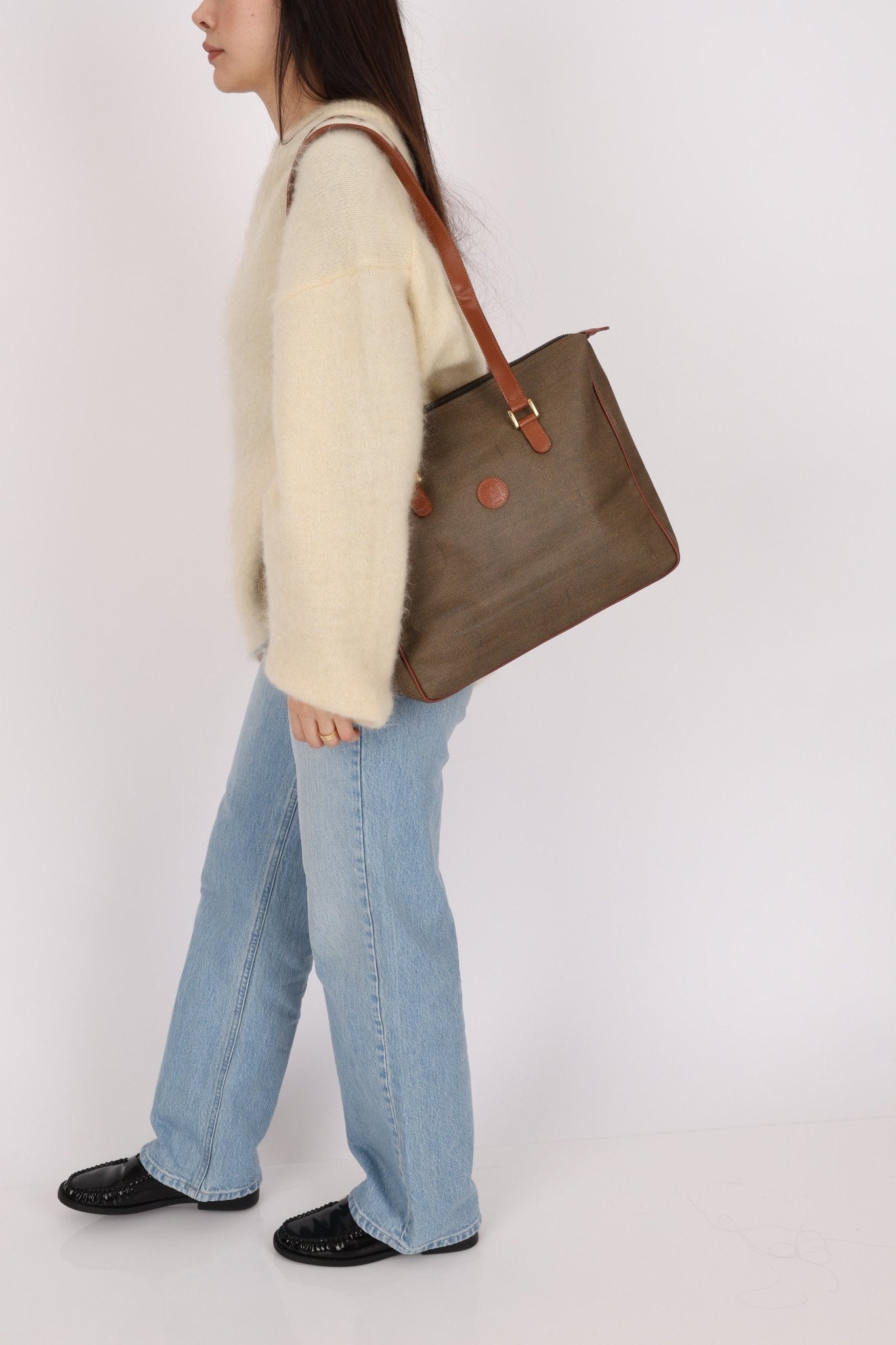 Fendi Brown Canvas Tote Bag - FashioNica