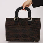 Fendi Brown Zucchino Mini Twin Tote - FashioNica