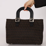 Fendi Brown Zucchino Mini Twin Tote - FashioNica