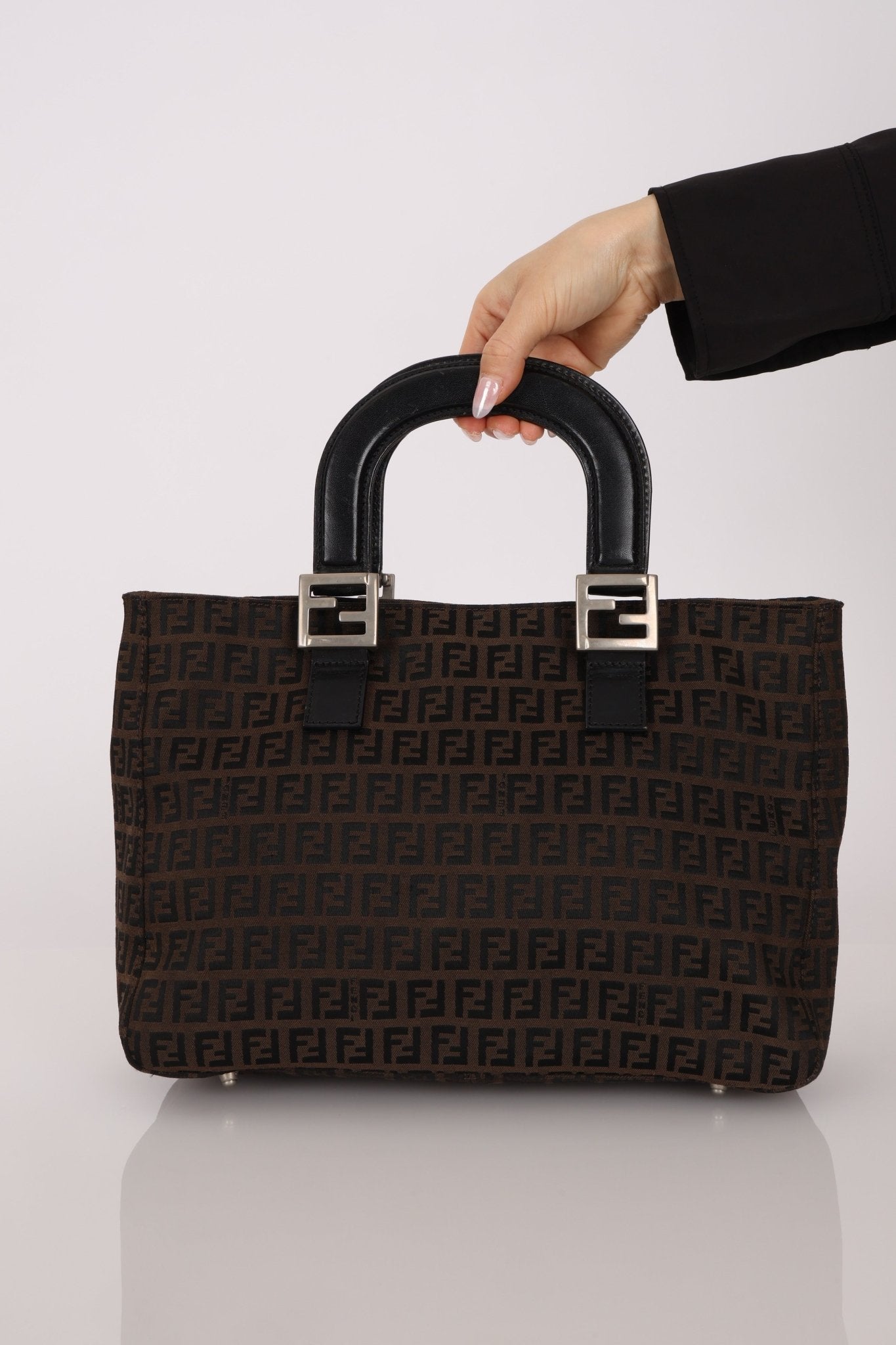 Fendi Brown Zucchino Mini Twin Tote - FashioNica