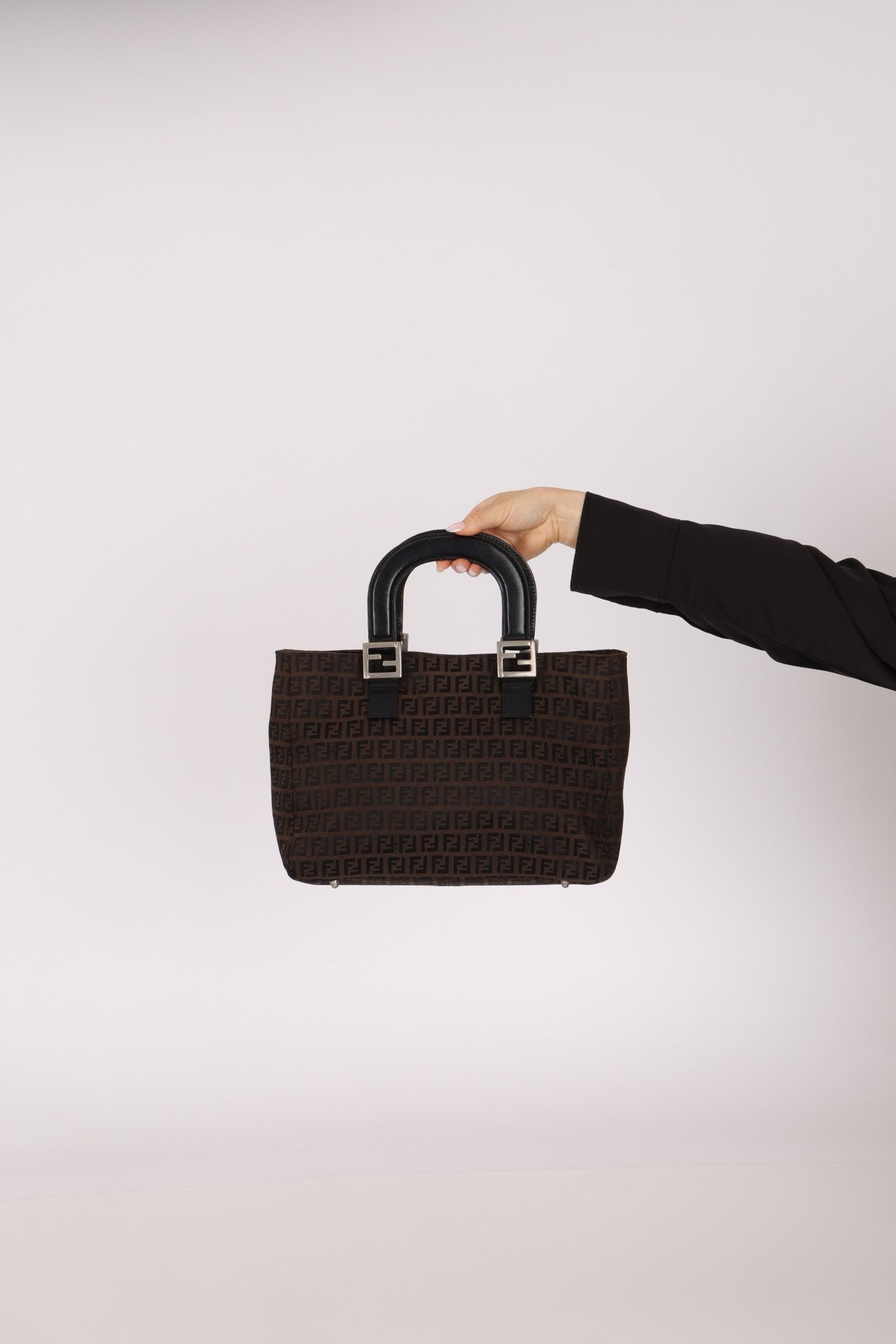 Fendi Brown Zucchino Mini Twin Tote - FashioNica