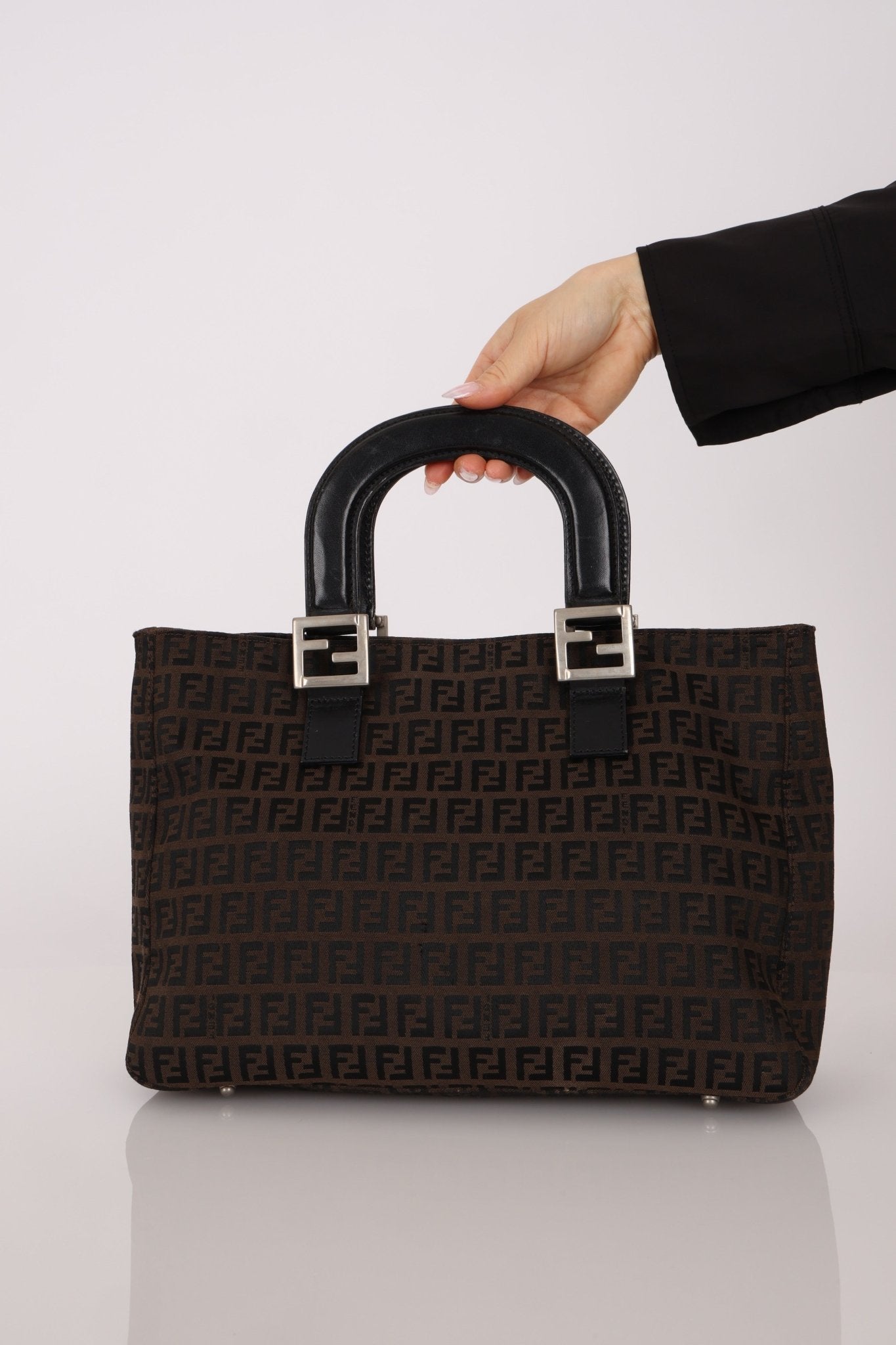 Fendi Brown Zucchino Mini Twin Tote - FashioNica