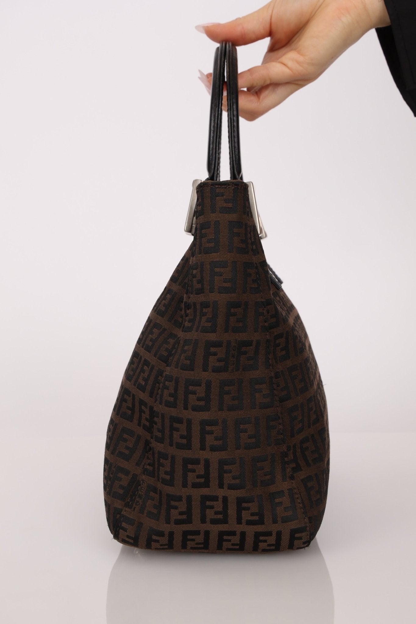 Fendi Brown Zucchino Mini Twin Tote - FashioNica