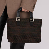Fendi Brown Zucchino Mini Twin Tote - FashioNica