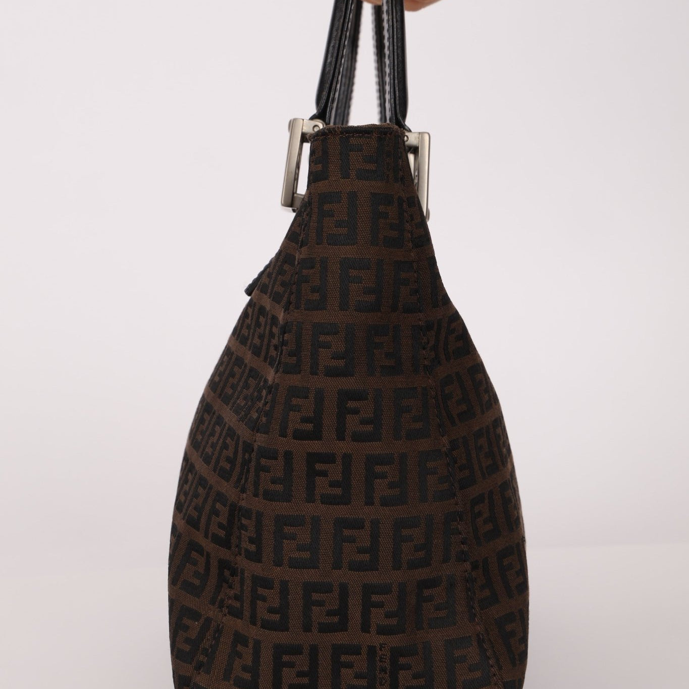 Fendi Brown Zucchino Mini Twin Tote - FashioNica