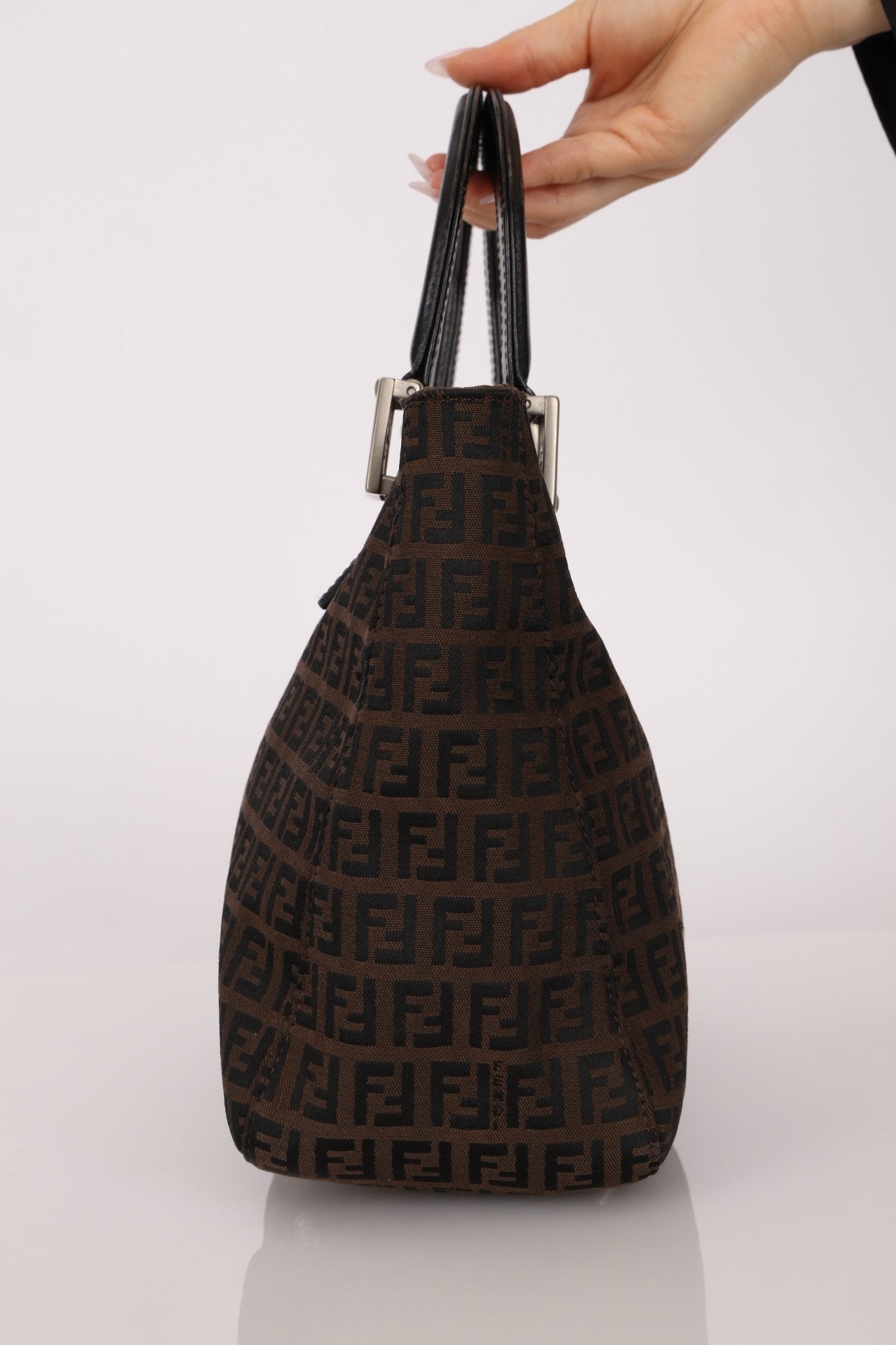 Fendi Brown Zucchino Mini Twin Tote - FashioNica