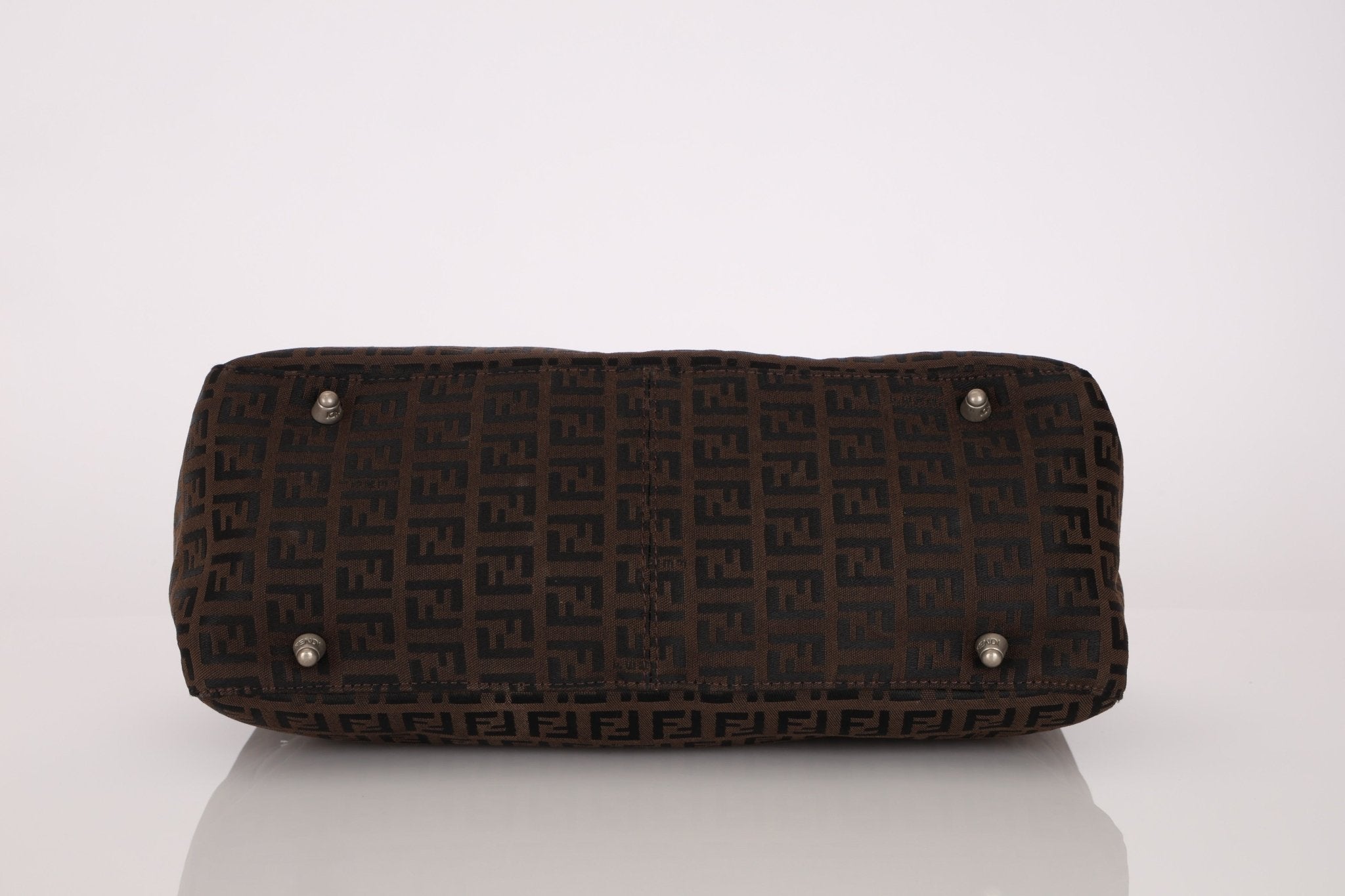 Fendi Brown Zucchino Mini Twin Tote - FashioNica