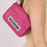 Fendi Calfskin 3Baguette Magenta Shoulder Bag - FashioNica