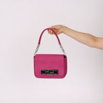Fendi Calfskin 3Baguette Magenta Shoulder Bag - FashioNica