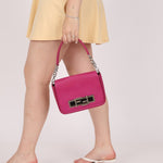 Fendi Calfskin 3Baguette Magenta Shoulder Bag - FashioNica