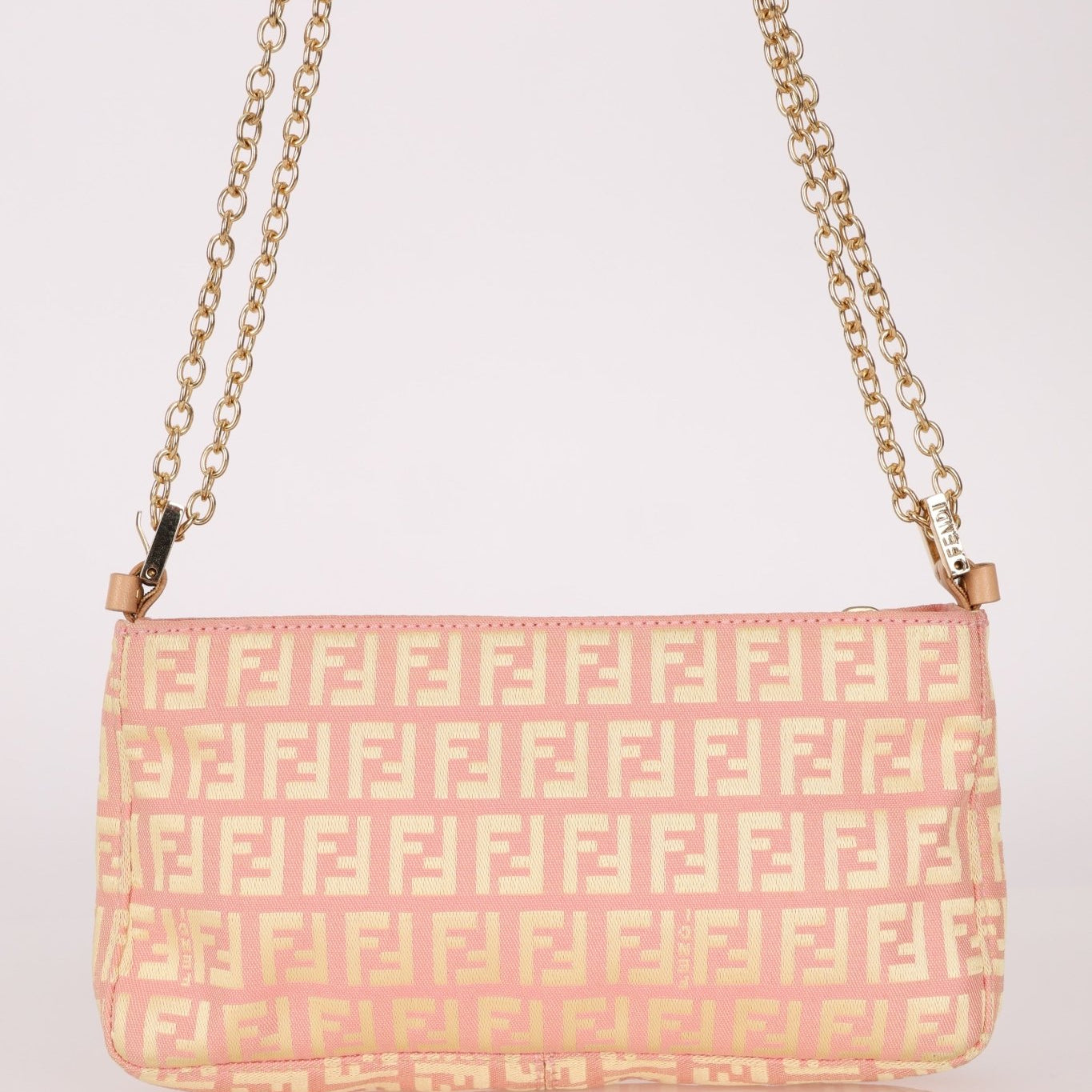 Fendi Canvas Zucchino Pink Pochette - FashioNica