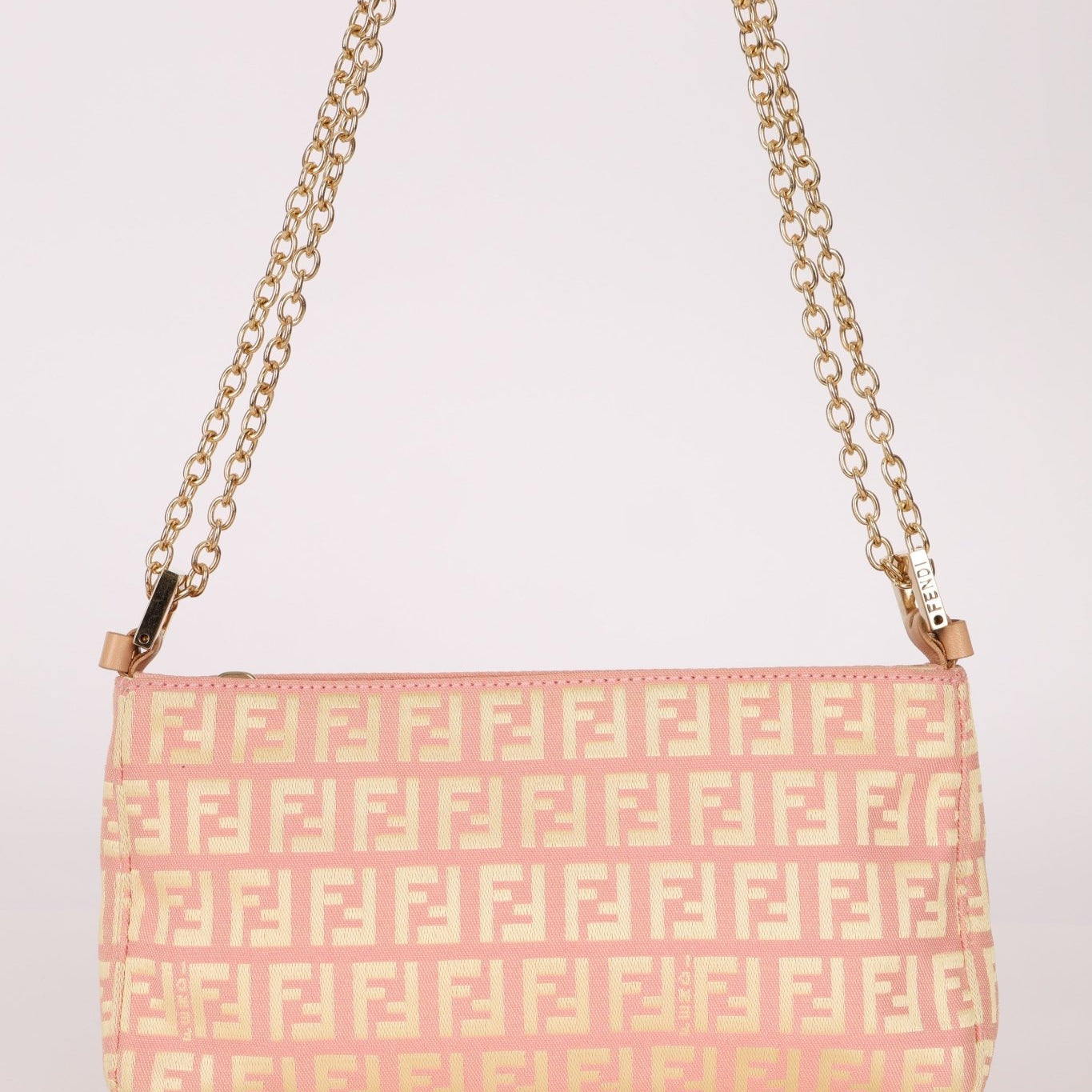 Fendi Canvas Zucchino Pink Pochette - FashioNica