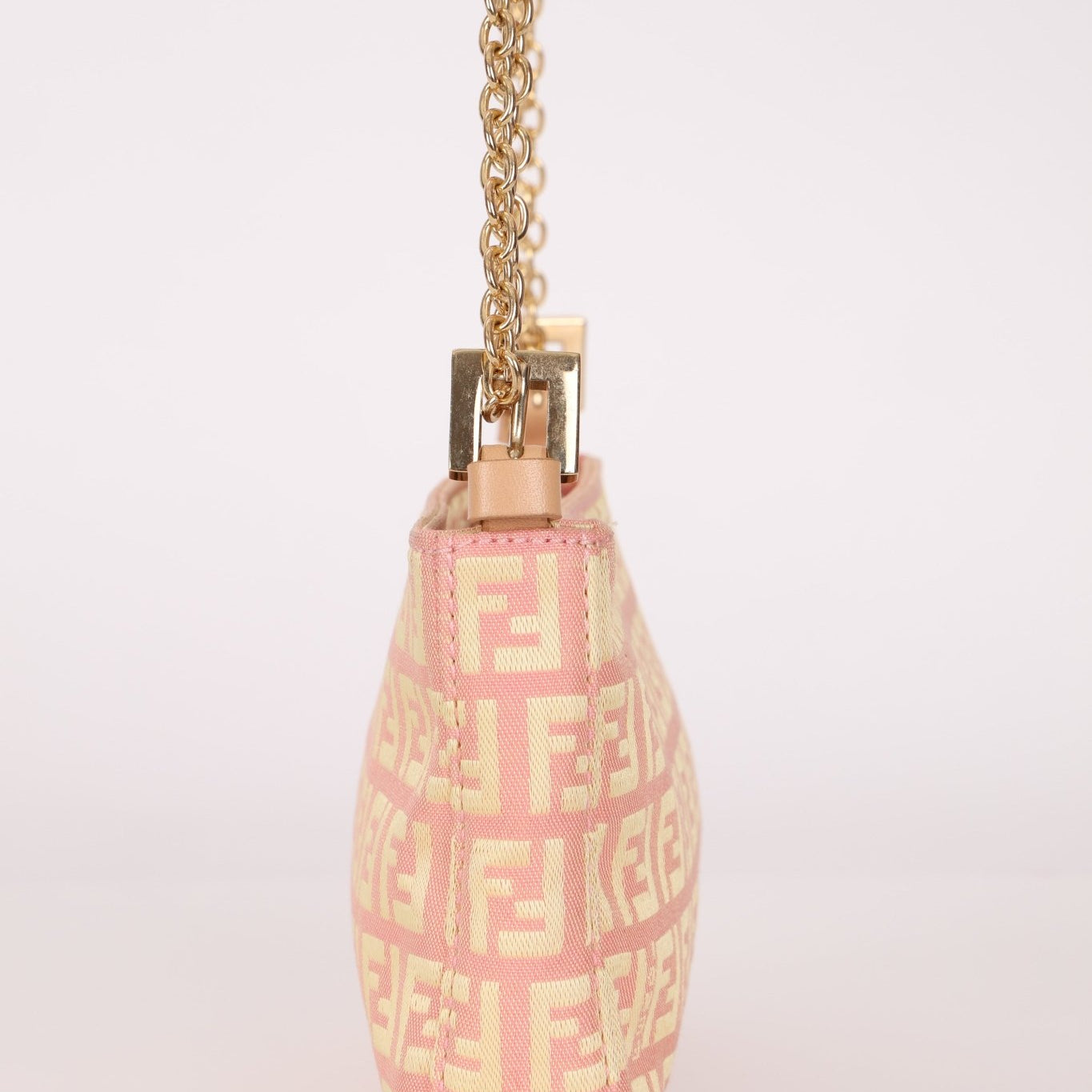 Fendi Canvas Zucchino Pink Pochette - FashioNica