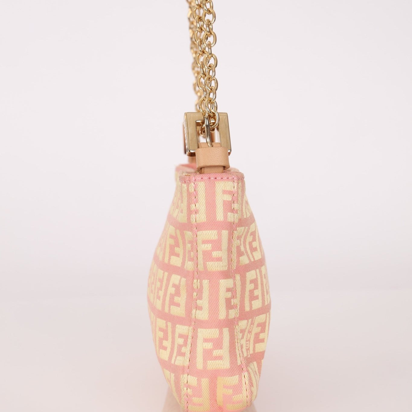 Fendi Canvas Zucchino Pink Pochette - FashioNica