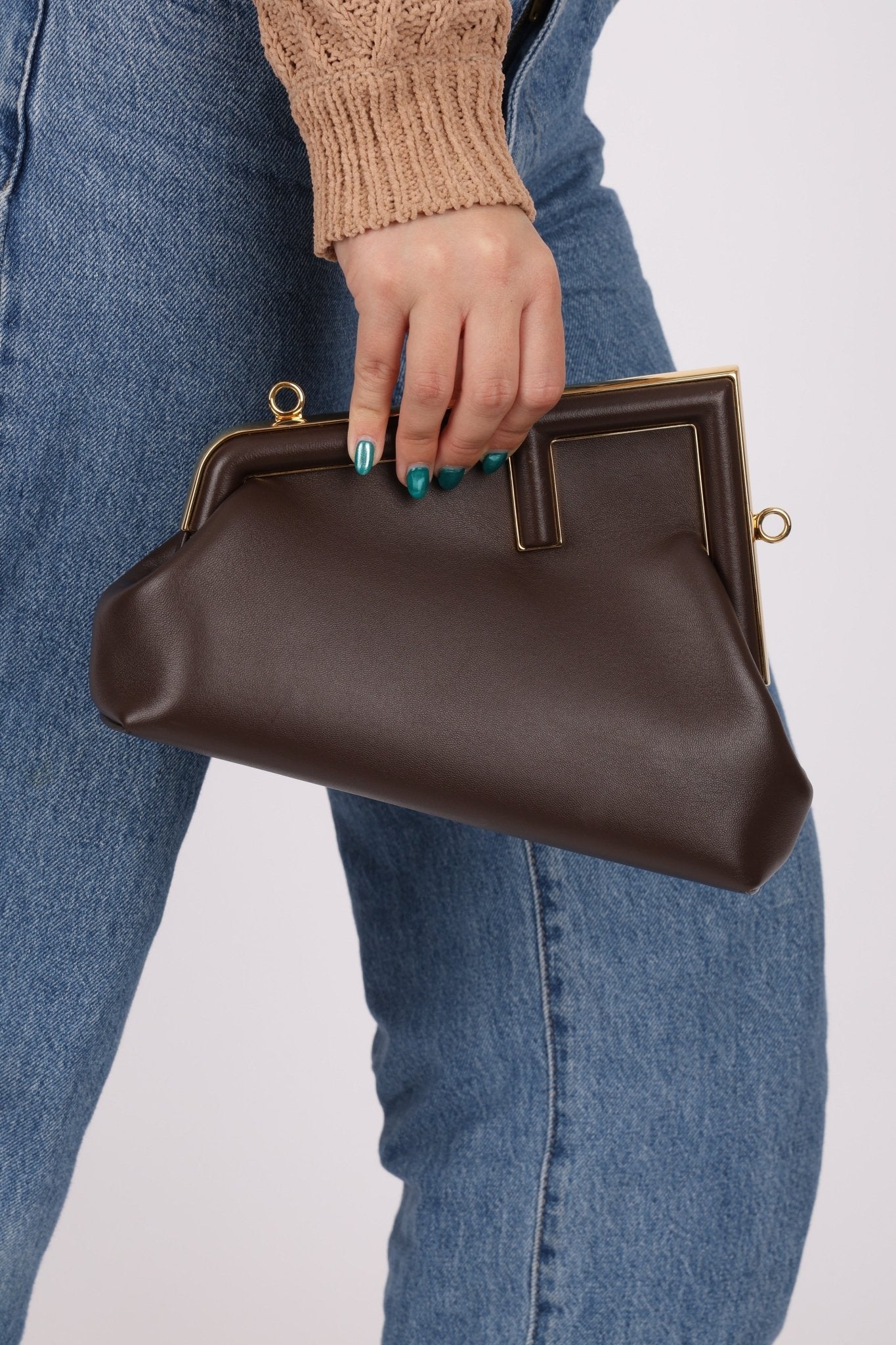 Fendi Chocolate First Small Clutch - FashioNica