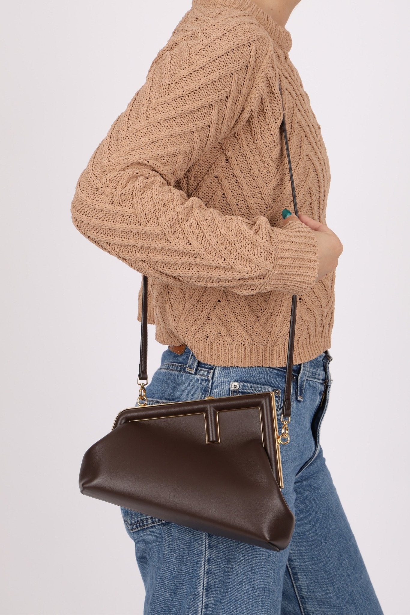 Fendi Chocolate First Small Clutch - FashioNica