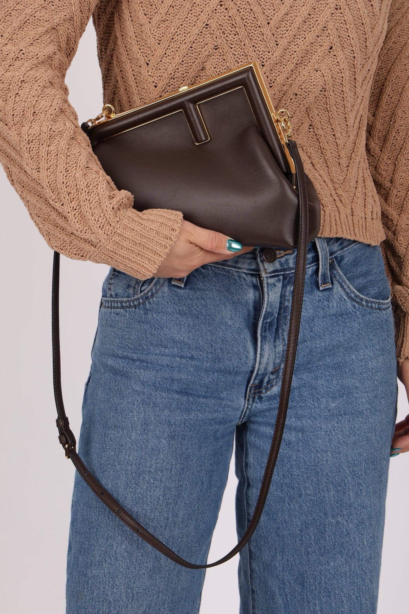 Fendi Chocolate First Small Clutch - FashioNica