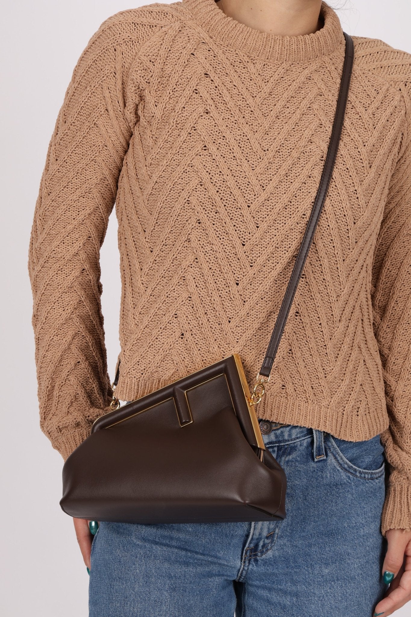 Fendi Chocolate First Small Clutch - FashioNica