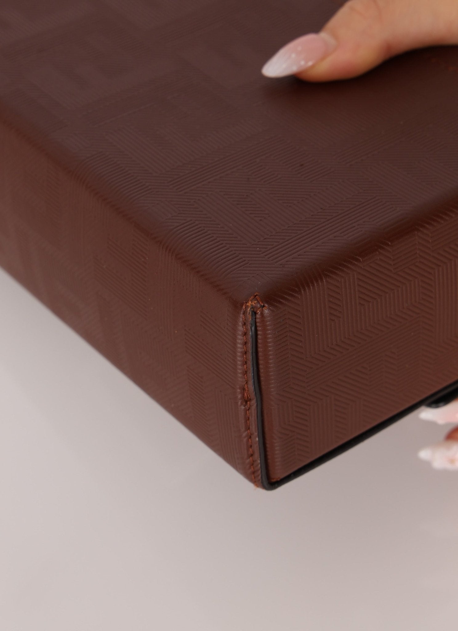 Fendi Chocolate Zucca Soft Trunk Baguette with Strap - FashioNica